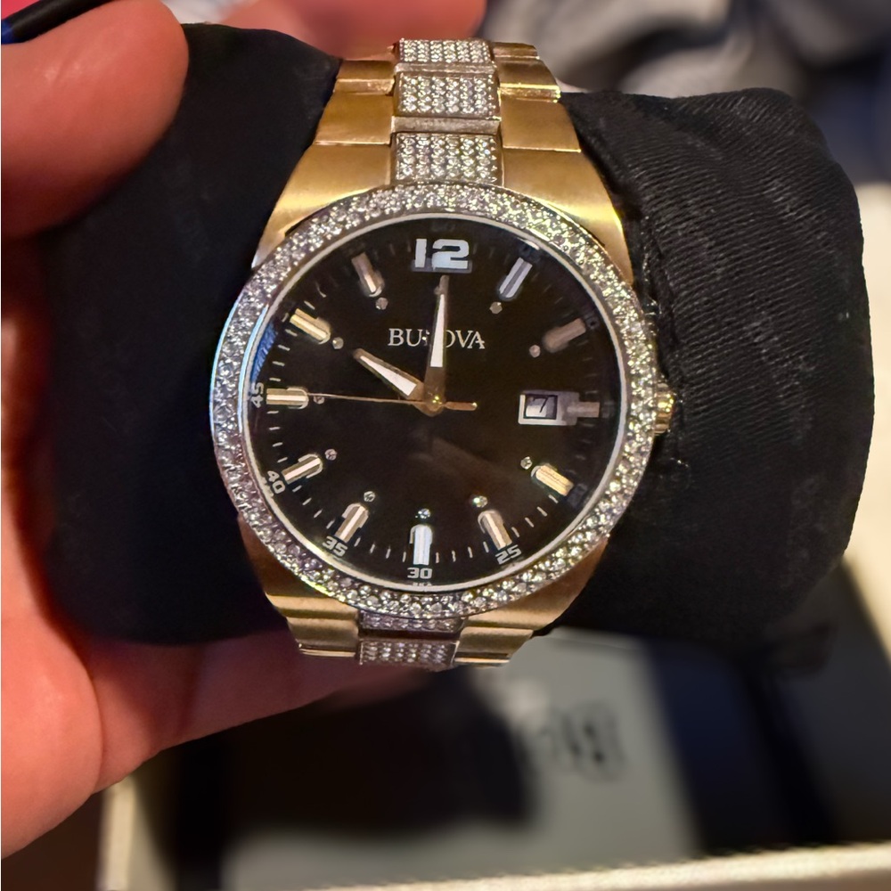 Bulova Gold and Black Watch Timeless Elegance